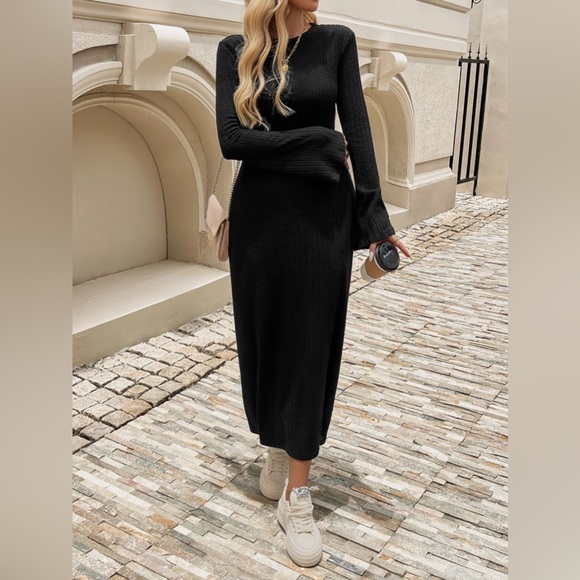 Long sleeve midi dress green - Picture 14 of 15